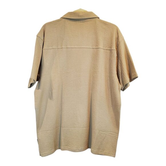 NWT BEN SHERMAN SZ L Seersucker 100% Cotton Knit Short Sleeve Button Down Shirt - Picture 5 of 11